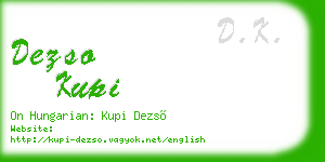 dezso kupi business card
